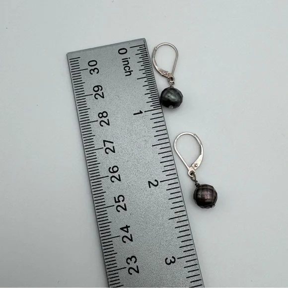 Sterling Silver 925 Pearl Dangle Earrings - Picture 5 of 5